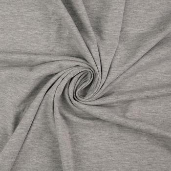 80 cm Reststück Wintersweat - Stretch Sweatshirt Uni Hellgrau Melange